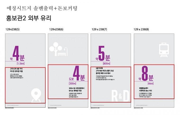 고덕국제신도시 헤리움비즈타워 홍보관 엠보시트 및 돔보커팅
