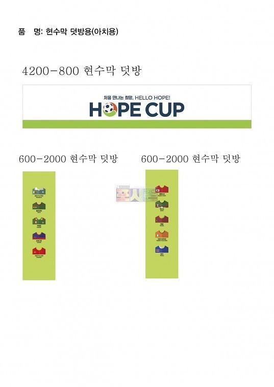 과천 관문체육관 어린이축구 HOPE CUP 현수막