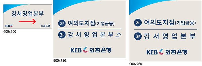 외환은행 강서영업본부 슬로건, 안내 판넬 켈지 출력
