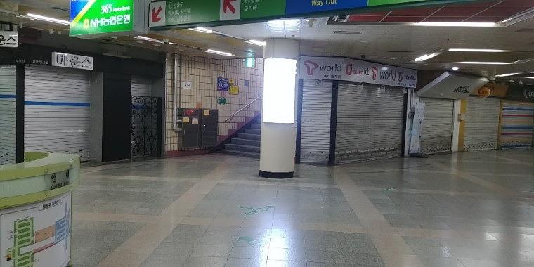 의정부역 지하상가 기둥싸인 16세트 스텐절곡 제작ㆍ시공 800×1500 LED조명
