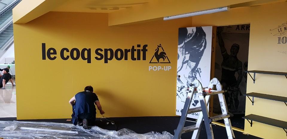 하남스타필드 목공 및 방염시트 출력 및 시공 _ Le Coq Sportif 프랑스 스포츠 라이프스타일 르꼬끄 스포르티브