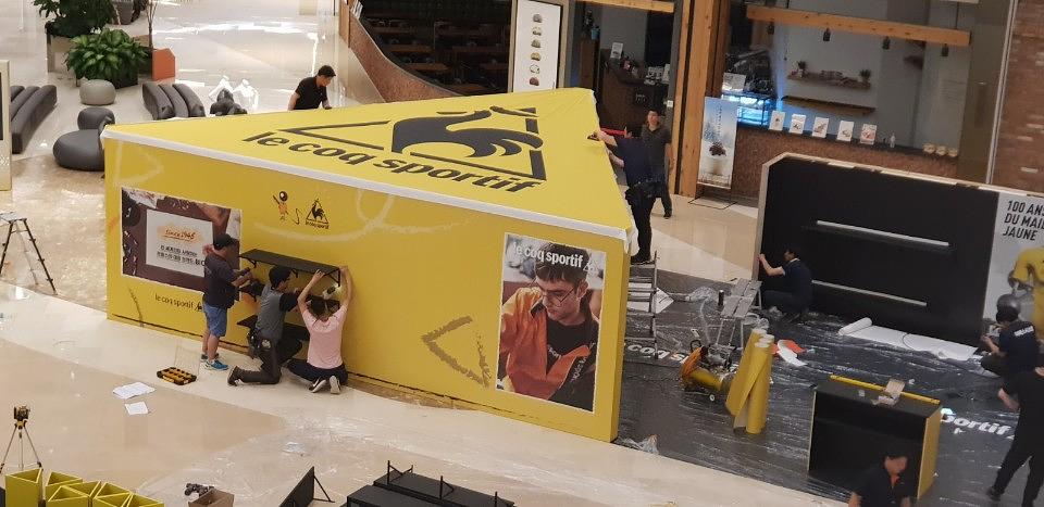 하남스타필드 목공 및 방염시트 출력 및 시공 _ Le Coq Sportif 프랑스 스포츠 라이프스타일 르꼬끄 스포르티브