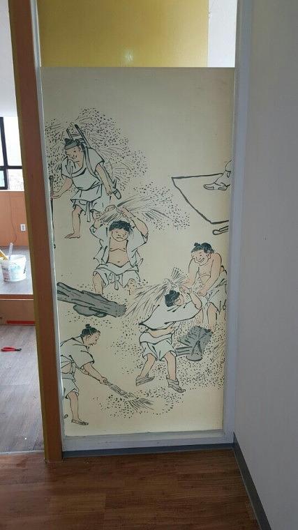 무역회사 사무실 실내 썬팅+엠보시트 시공