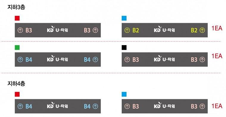 KD U타워 층별 사인물 실사출력