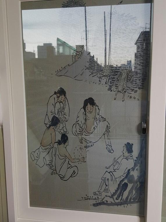 민속화 원웨이시트 사무실 랩핑