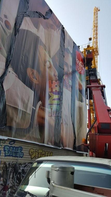 코카콜라 홍대건물 4면랩핑 시공사진