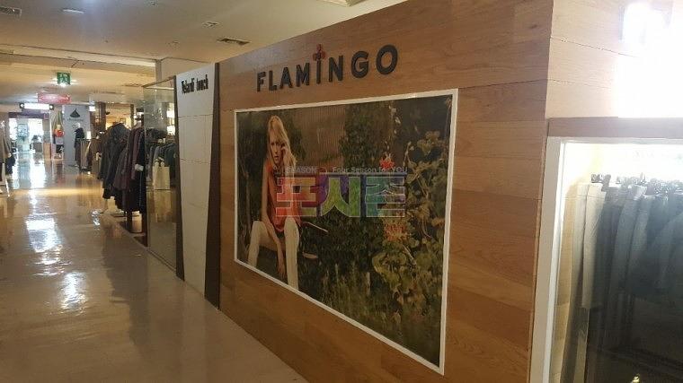 후라밍고 대전 대구백화점 매장 백릿 시공